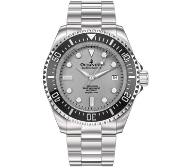 Oceaneva Men's Deep Marine Explorer II 1250M Pro Diver Watch Gray - BKII200SVST 1000M, 1250M, 316L Stainless Steel Watch, Automatic Watch, BGW9 Swiss-Superluminova, Ceramic Bezel, Dive Watch, Sw200-1 Swiss Automatic Movement